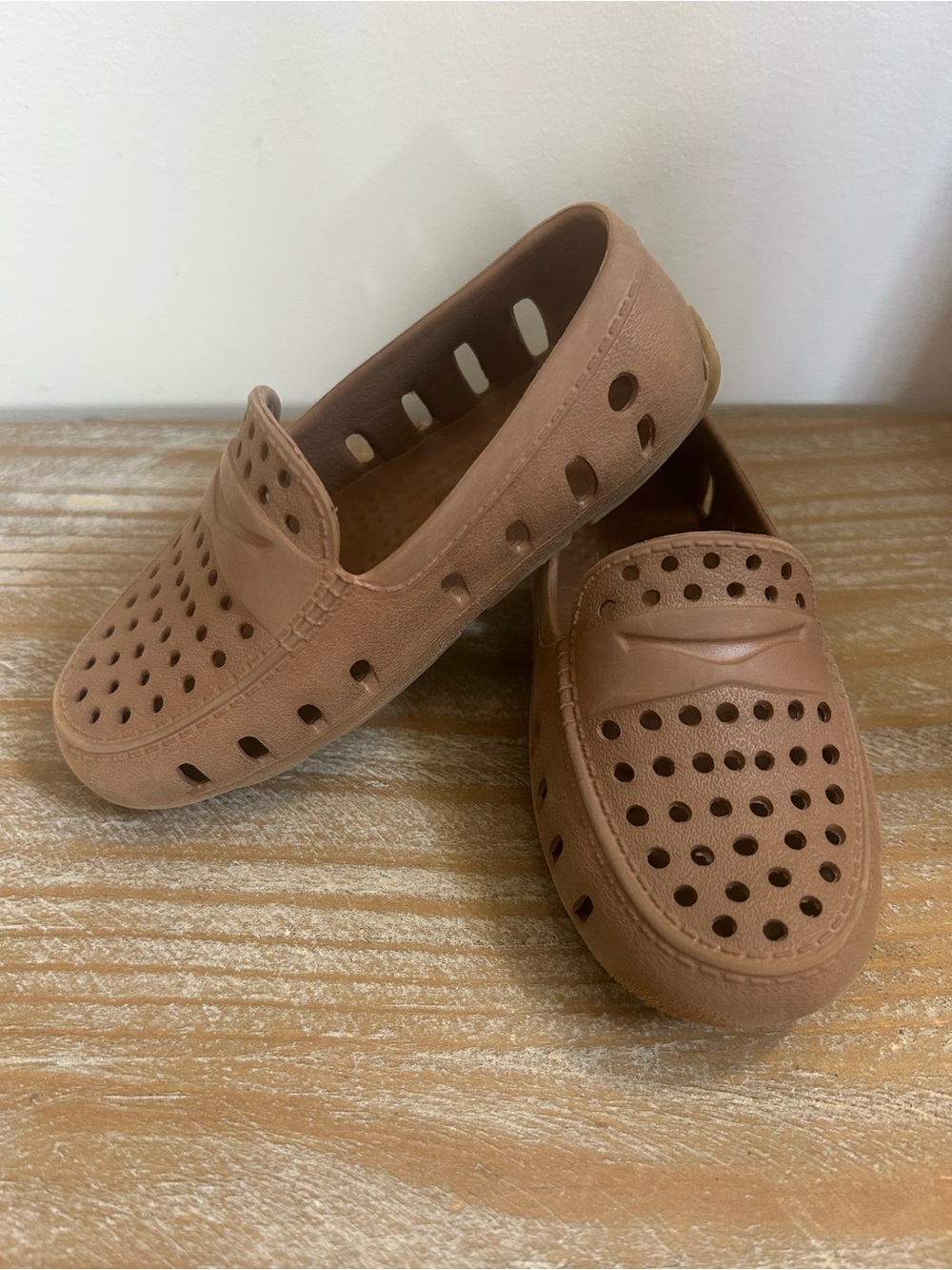 Kids Breathable Water Shoes Slip-On Loafers in Light Brown